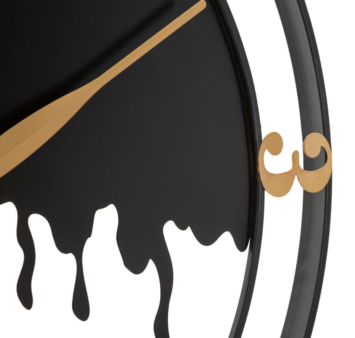 WANDUHR Splash, schwarz und goldfarben, Eisen, 66 x 4 x 66 cm - Goldfarben/Schwarz, Metall (66/66/4cm) - Mauro Ferretti