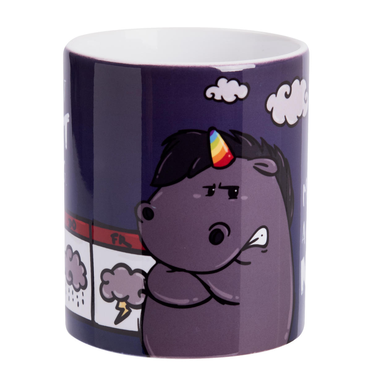 KAFFEEBECHER Pummel und Friends Grummeleinhorn Heute ist nicht mein Tag Weiß 320 ml - Weiß, Keramik (0.32L) - United Labels