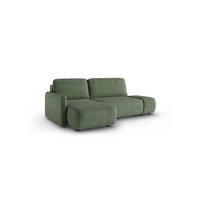 ECKSOFA Luka Mit Schlaffunktion - Grün, Holzwerkstoff/Textil (229/148cm) - Fun Möbel