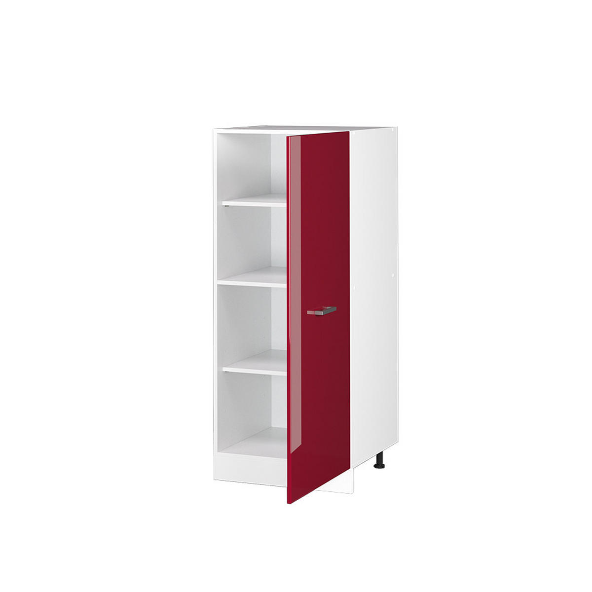 HOCHSCHRANK R-Line Rot Hochglanz 60 cm - Rot/Weiß, Holzwerkstoff (60/143/57cm) - Vicco