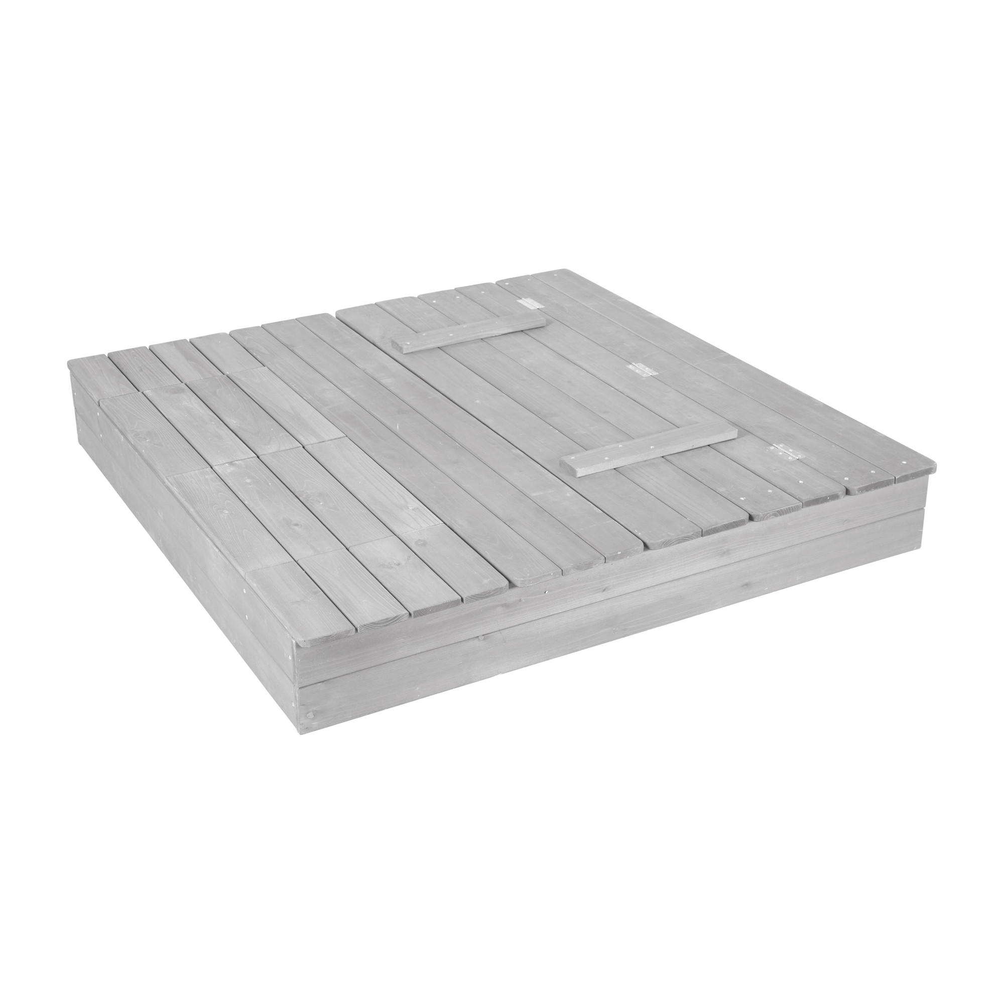 SANDKASTEN aufklappbare Sitzbank + Spielwannen grau - Grau, Holz (120/125/20.5cm) - Roba
