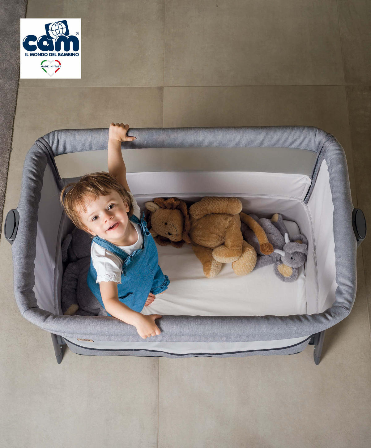 BABY-BEISTELLBETT Sempreconte Joy - Grau, Kunststoff/Textil (137/947cm) - Cam il Mondo del Bambino S.p.A.