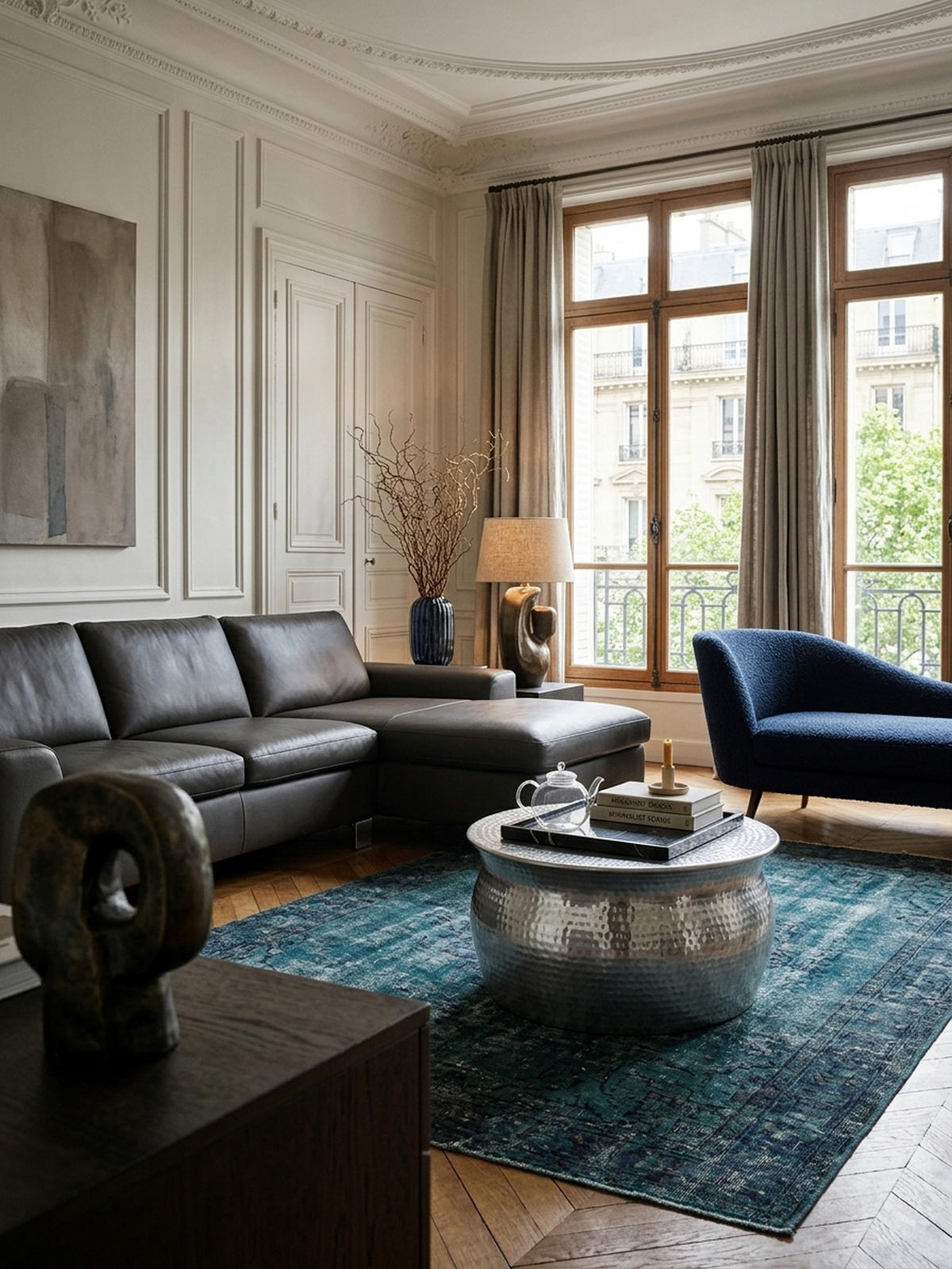 COUCHTISCH ENNS: Orientalisch, Hammerschlagstrukturen, Aluminium, Handgefertigt, Silber 60x60x30 cm - Silberfarben, Metall (60/60/30cm) - KADIMA DESIGN