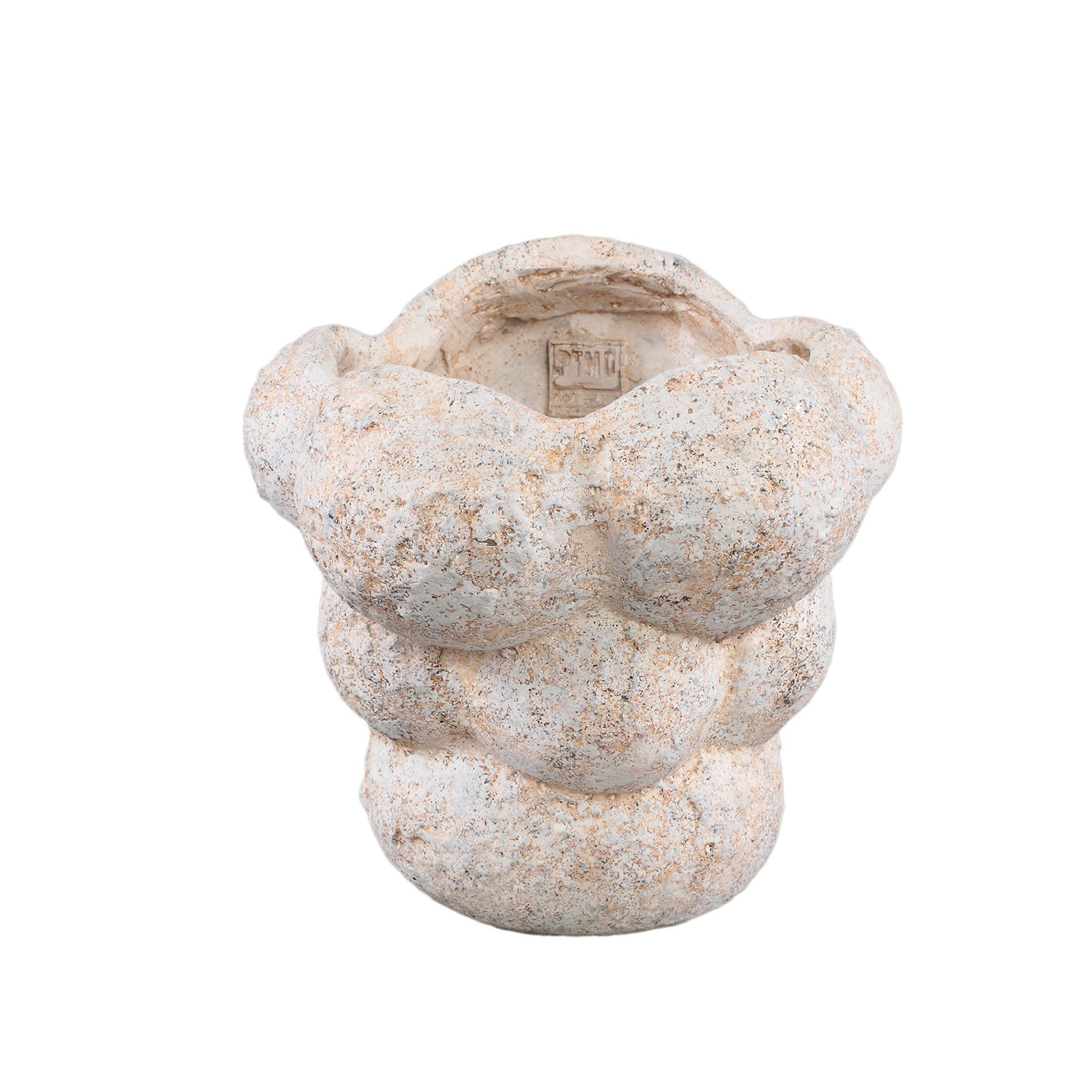 TOPF Vasilisa Beige 23/23/22cm - Beige, Stein (22cm) - PTMD Collection