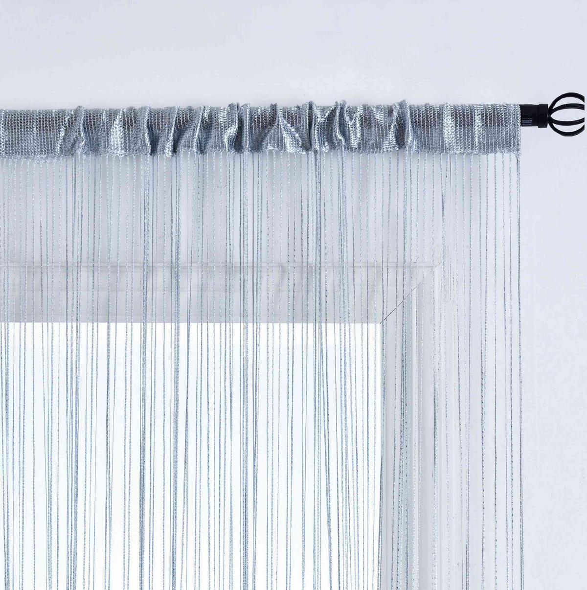 FADENGARDINE Shanghai HxB 250x145 cm Grau Lurex - Grau, Textil (145/250cm) - Gardinenbox
