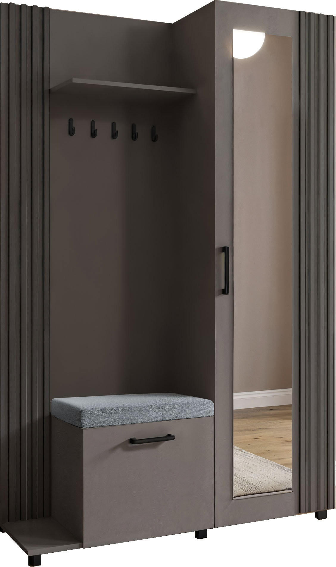 WFL Group Garderobe Dunkelgrau 137x207x42 cm