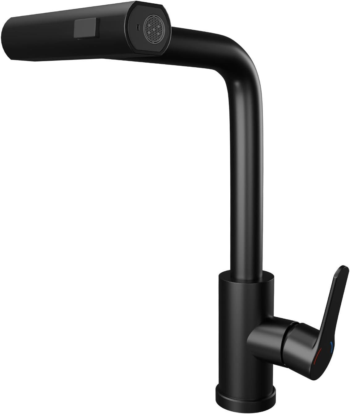 WASCHTISCHARMATUR Mareussa 23/14/28 cm - Schwarz, Metall (23/14/28cm) - ZMH