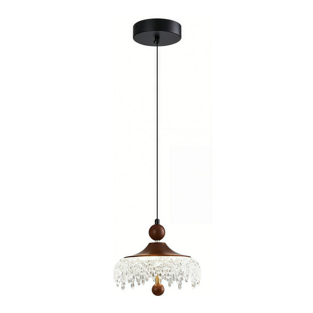 PENDELLEUCHTE LED Tropfen Holzoptik 4000K, höhenverstellbar Modern - Weiß, Kunststoff (20/20/160cm) - Authentics