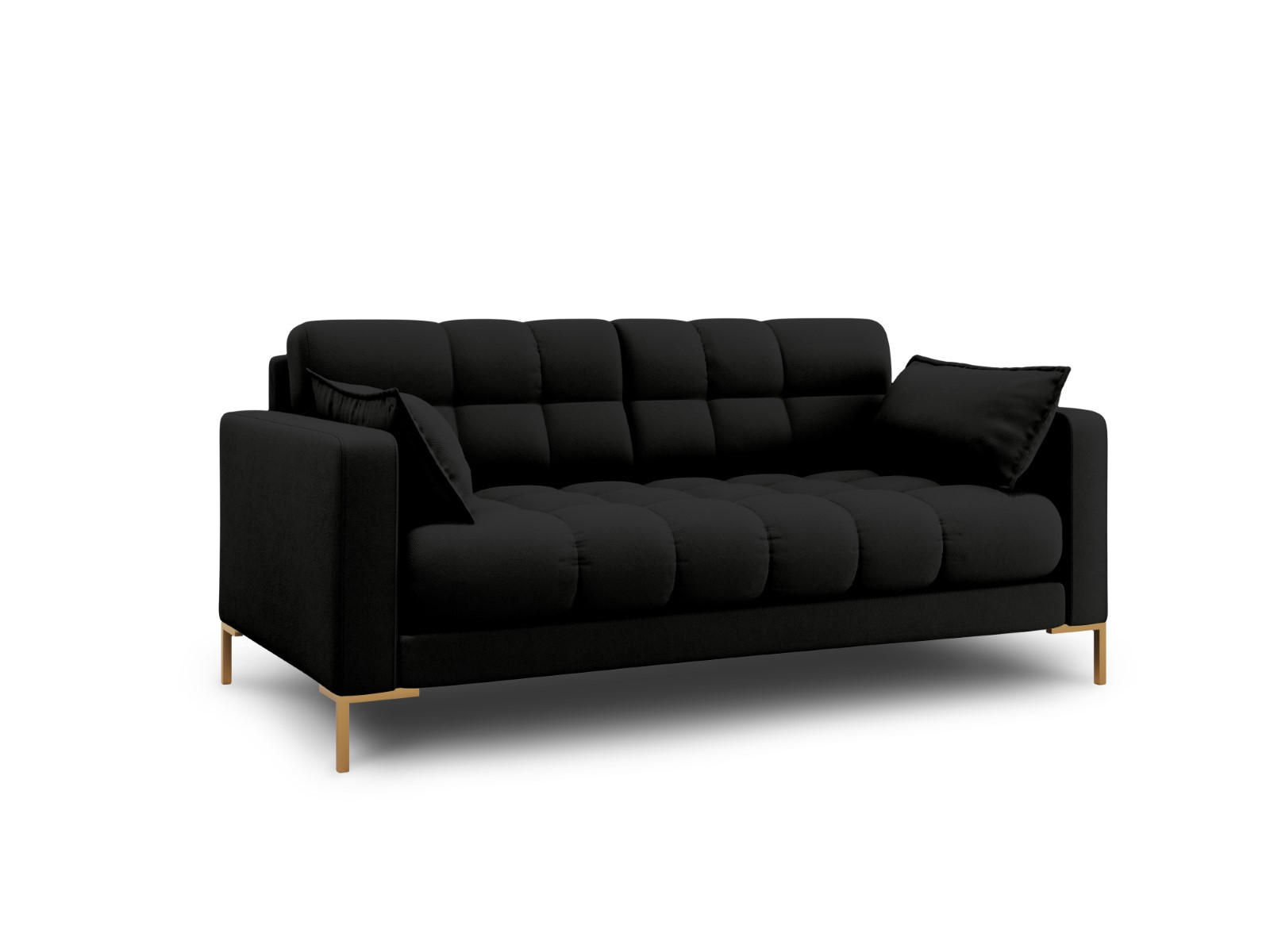 SOFA Mamaia aus strukturiertem Stoff schwarz 2 Sitzplätze - Schwarz, Textil (92/75/152cm) - Micadoni