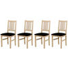 STUHL Bos 1 (4er Set) - Schwarz/Sonoma Eiche, Holz (43/94/40cm) - Leaf Design