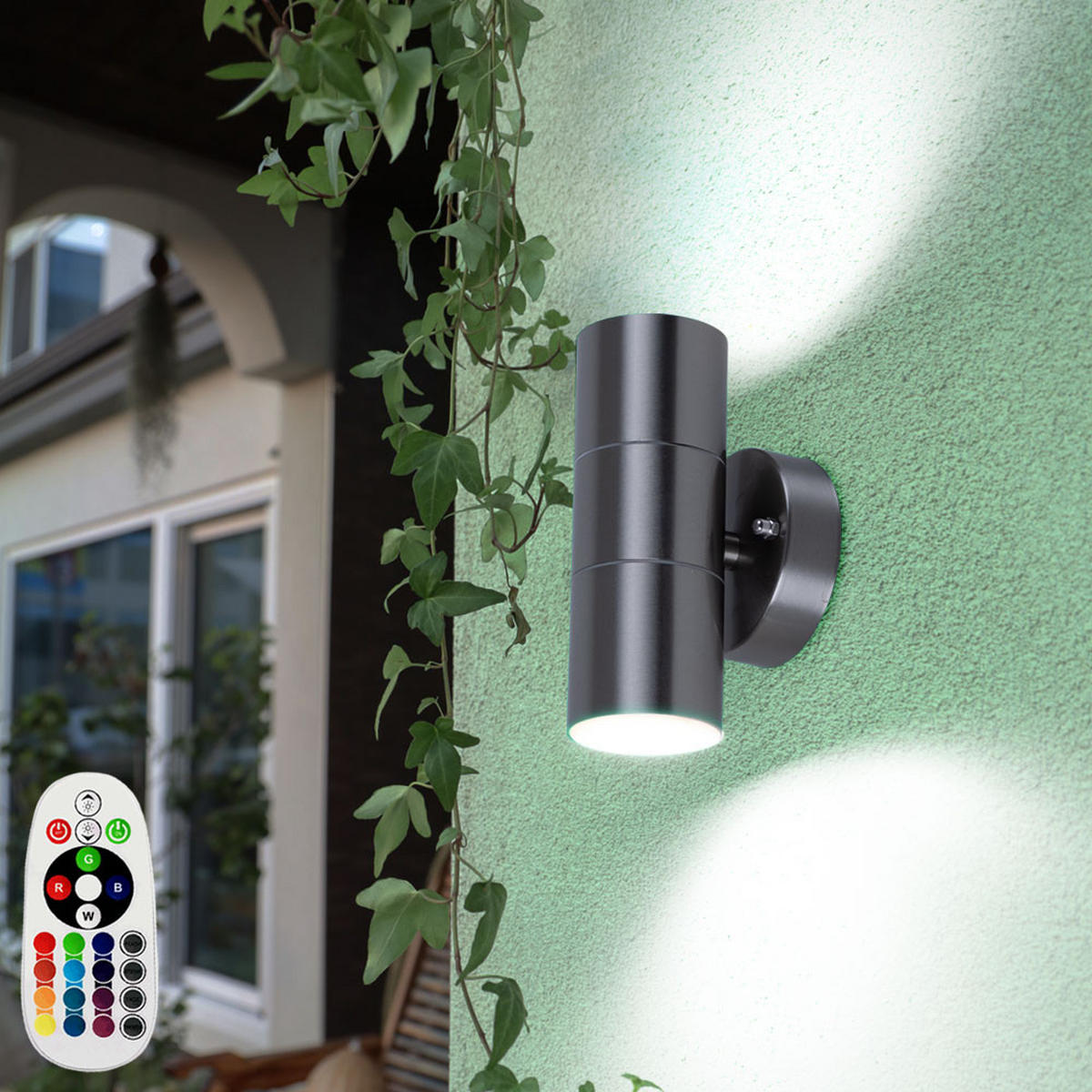 LED AUSSEN-WANDLEUCHTE Silber Metall - Silberfarben, Glas (9.2/16/9.3cm)