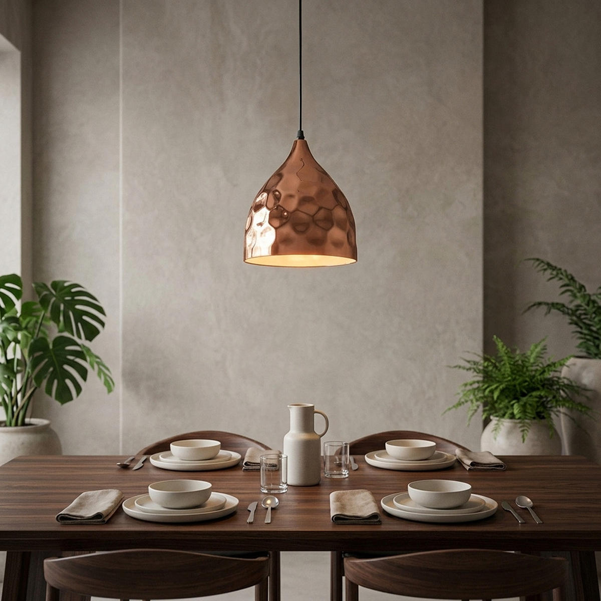HÄNGELEUCHTE Metall Beige Hammerschlag - Beige, Metall (17/100/22.5cm)