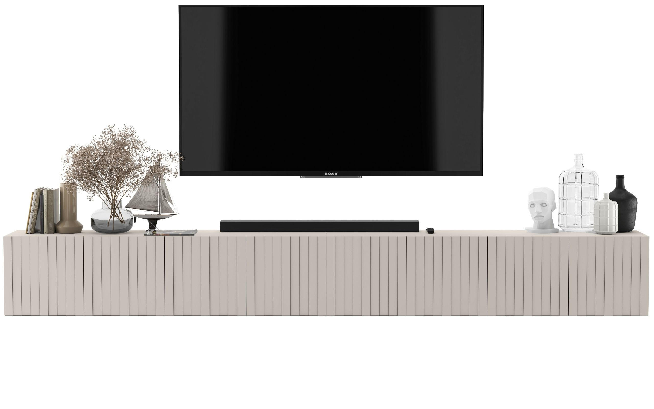 TV-LOWBOARD 2-er Set Elpis Kaschmir Matt Glamour 150 cm - Kaschmir, Holzwerkstoff (300/37.5/36.5cm) - Meble Lindner