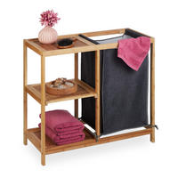 WÄSCHEKORBREGAL - Multicolor, Holz/Textil (30/50/29.5cm) - Relaxdays
