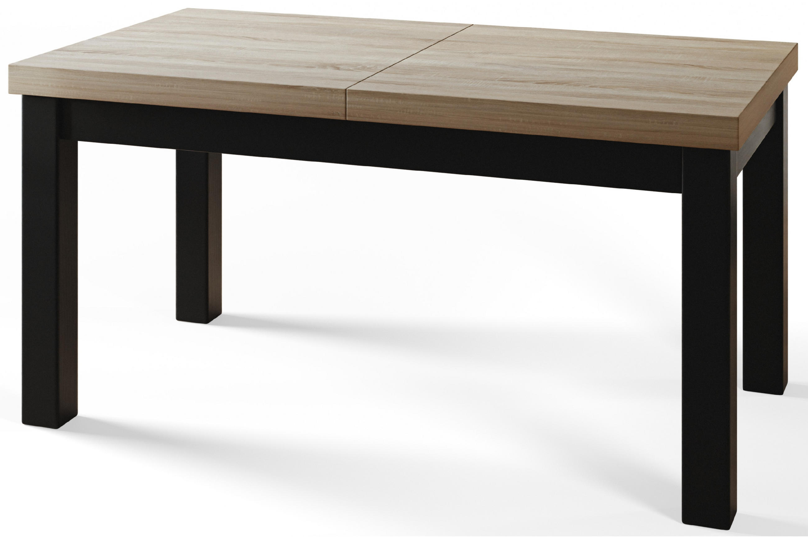 ESSZIMMERTISCH CLASSIC, ausziehbarer Tisch 140-180X80X78 cm, Farbe: SONOMA, mit Holzbeinen in Farbe Schwarz - Schwarz/Sonoma Eiche, Holzwerkstoff (140/80/78cm) - Alpi-Möbel