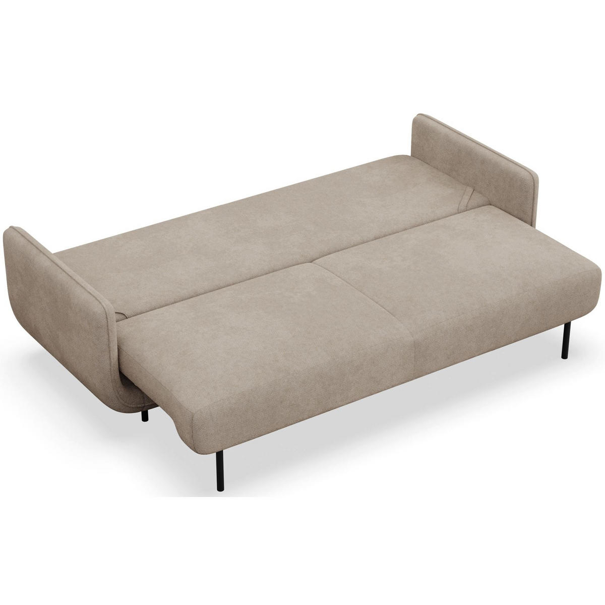 SCHLAFSOFA Ovals Beige - Beige/Schwarz, Textil/Metall (236/95/96cm) - Selsey