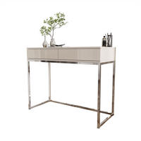 KONSOLE Glamour auf Chromgestell PUSH OPEN - Kaschmir/Silberfarben, Holzwerkstoff (100/81/42cm) - Lookway