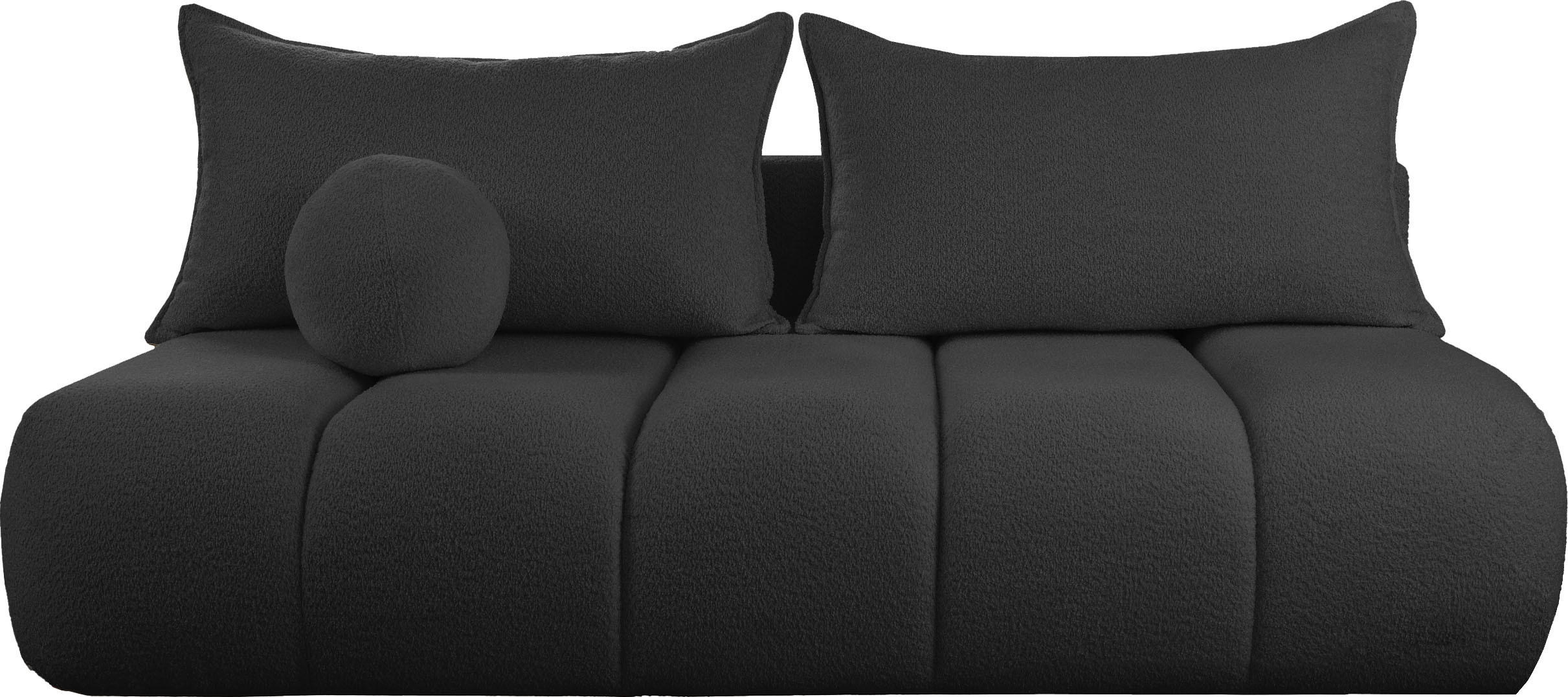 SCHLAFSOFA Milla mit Bettkasten, Schwarz 205/97/85 cm - Schwarz, Textil/Metall (205/97/85cm) - WFL GROUP