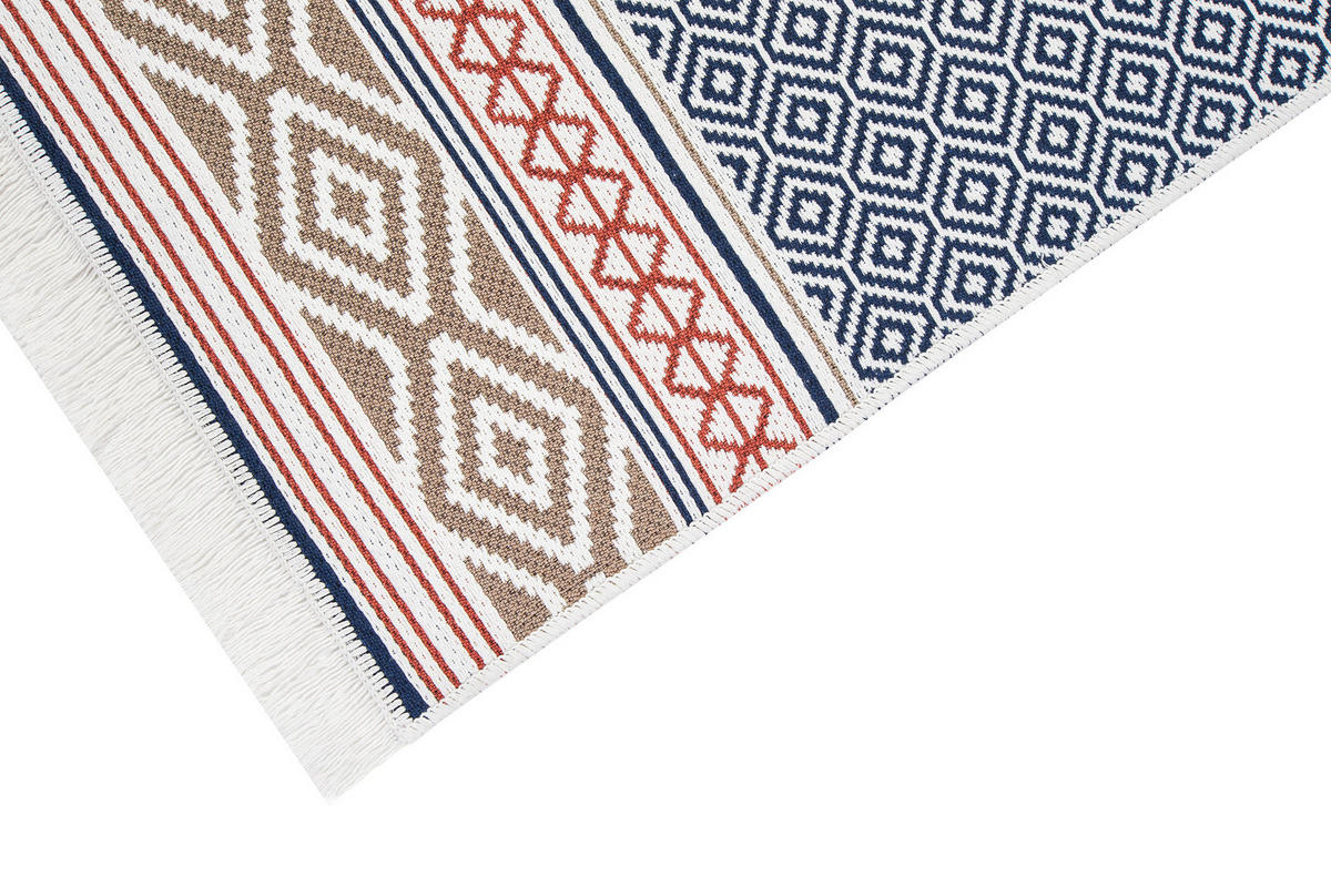 TEPPICH AZTECA Grau Rot 160/230 cm - Rot/Grau, Naturmaterialien (160/230cm) - Tapiso