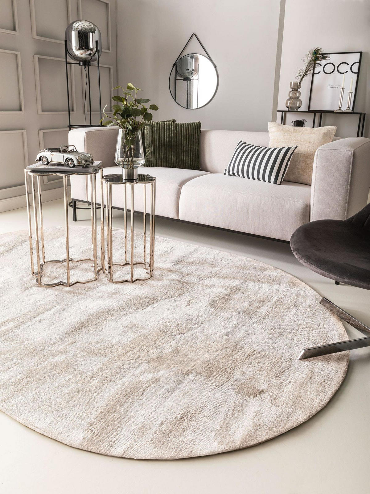 TEPPICH Viskoseteppich Nela Beige - Beige, Textil (150/1cm) - KUNSTLOFT