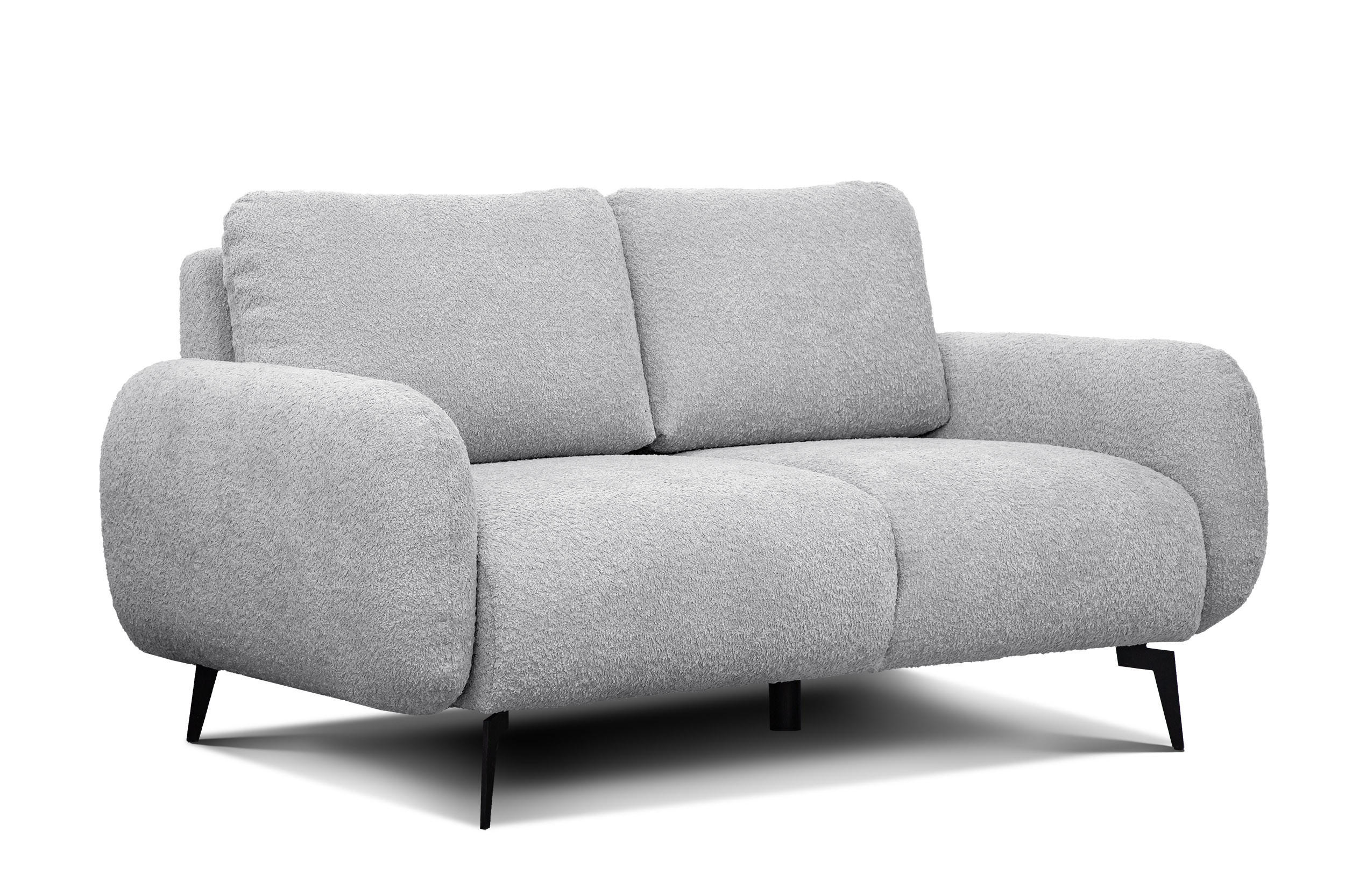 SOFA FEBE 2-Sitzer, hellgrau - Hellgrau/Schwarz, Holz/Textil (160/82/96cm) - Courtois Laville