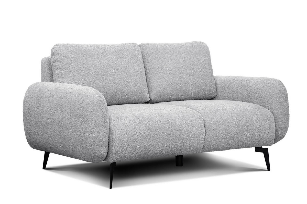 SOFA FEBE 2-Sitzer, hellgrau - Hellgrau/Schwarz, Holz/Textil (160/82/96cm) - Courtois Laville