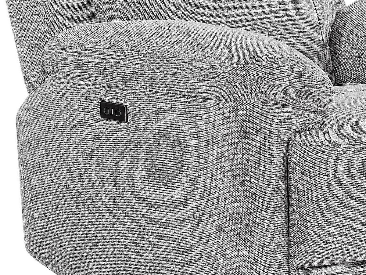 ELEKTRISCHER Relaxsessel aus meliertem grauem Stoff – KELUNO - Grau, Textil (110/104/98cm) - Vente-Unique