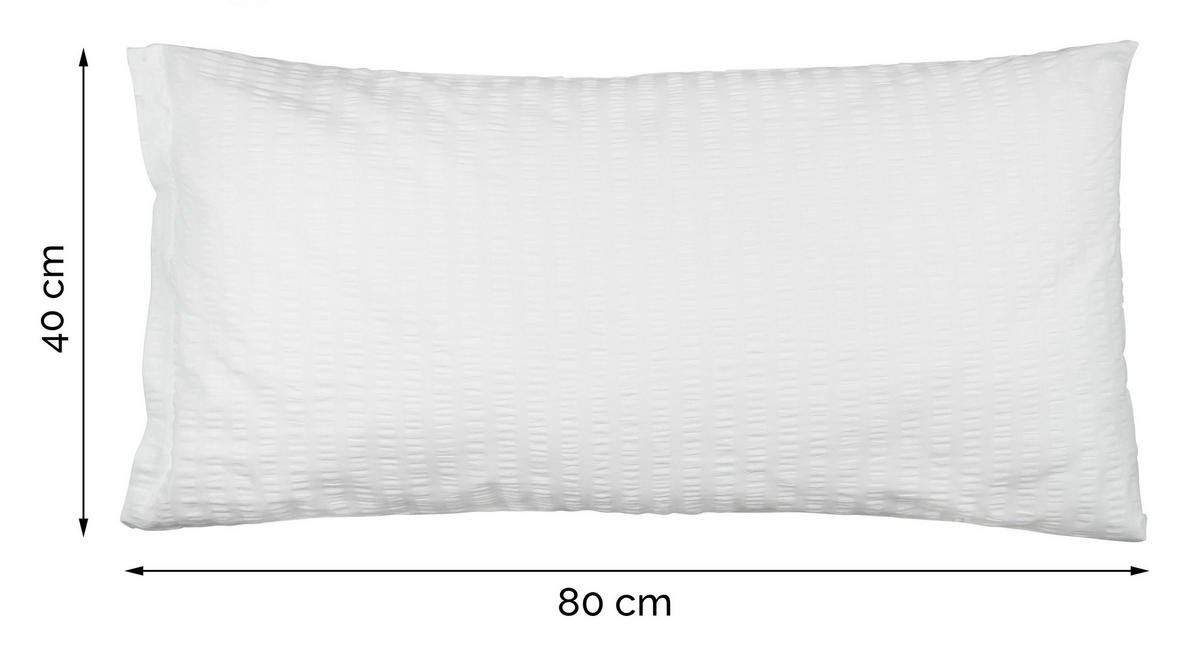 KISSENBEZUG, 2er-Set, 40x80 cm, 100% Baumwolle, Weiß - Weiß, Textil (40/80cm) - Zollner