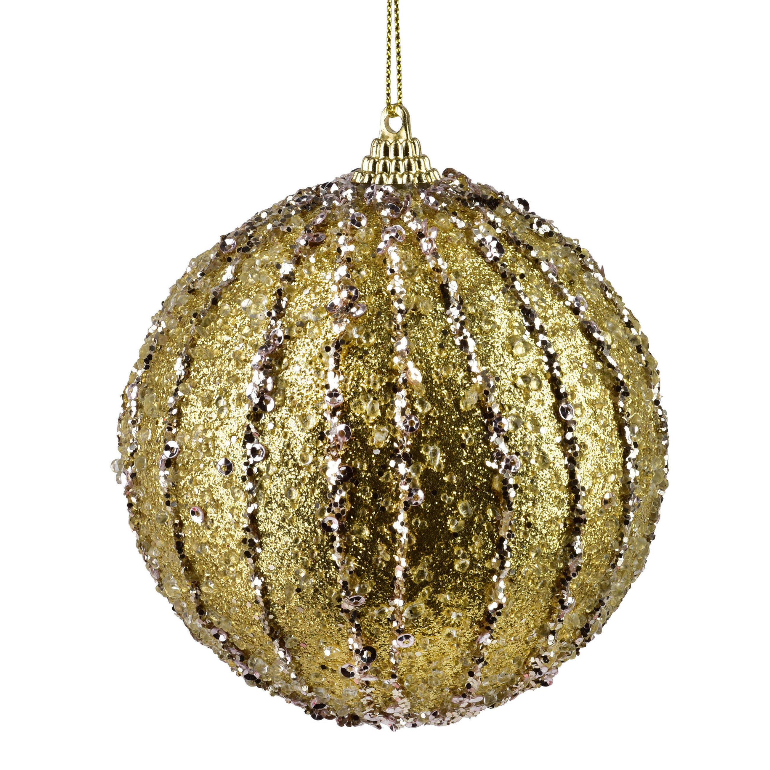 WEIHNACHTSKUGEL Santa Lila 10 cm Styropor - Goldfarben, Kunststoff (10/10/10cm) - Mondex