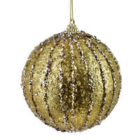 WEIHNACHTSKUGEL Santa Lila 10 cm Styropor - Goldfarben, Kunststoff (10/10/10cm) - Mondex