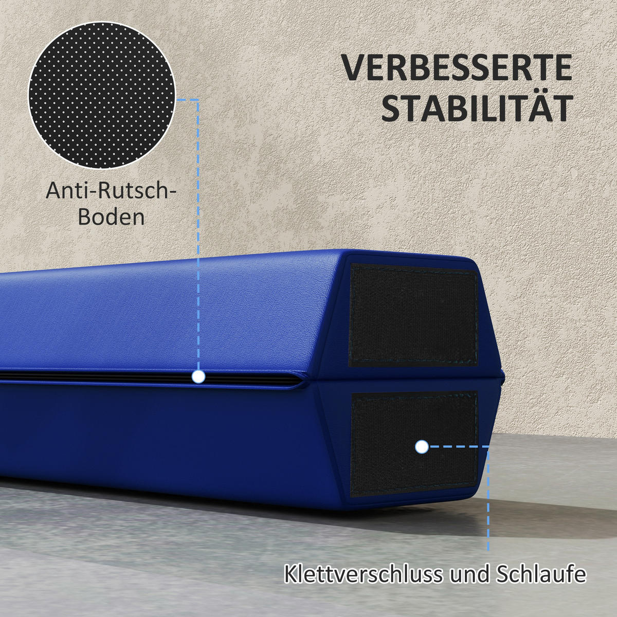 SCHWEBEBALKEN Karina Blau faltbar 2.4 m - Blau, Kunststoff (236/15/6.5cm) - Jamb