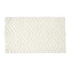 BADEMATTE 50/80 cm Rautenmuster, Hochflor - Weiß, Textil (50/80cm) - Homescapes