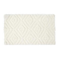 BADEMATTE 50/80 cm Rautenmuster, Hochflor - Weiß, Textil (50/80cm) - Homescapes