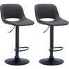 BARHOCKER 2er Set Lederlook schwarz - Schwarz, Textil/Metall (42/86/46cm) - CLP