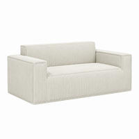 SOFA 2-Sitzer mit tiefer Sitzfläche Off White Cord - Weiß, Kunststoff (178/70/86cm) - Meubliv