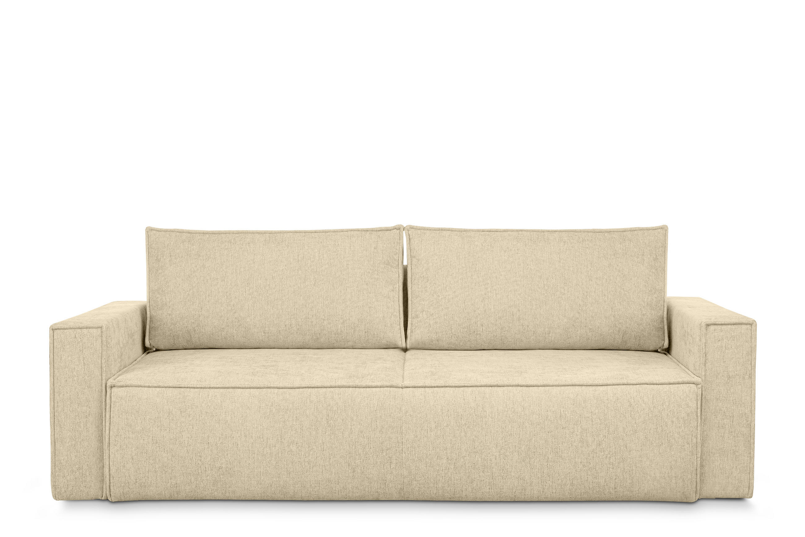 3-SITZER-SOFA NAPI II mit Schlaffunktion, dunkelcreme - Creme, Textil (228/89/101cm) - KONSIMO®