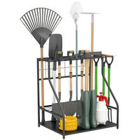 GARTENGERÄTE-ORGANIZER, 3-stöckiger Werkzeughalter mit Haken, 84 x 53 x 73 cm, Orange - Multicolor, Kunststoff (53/73/84cm) - FORIOUS
