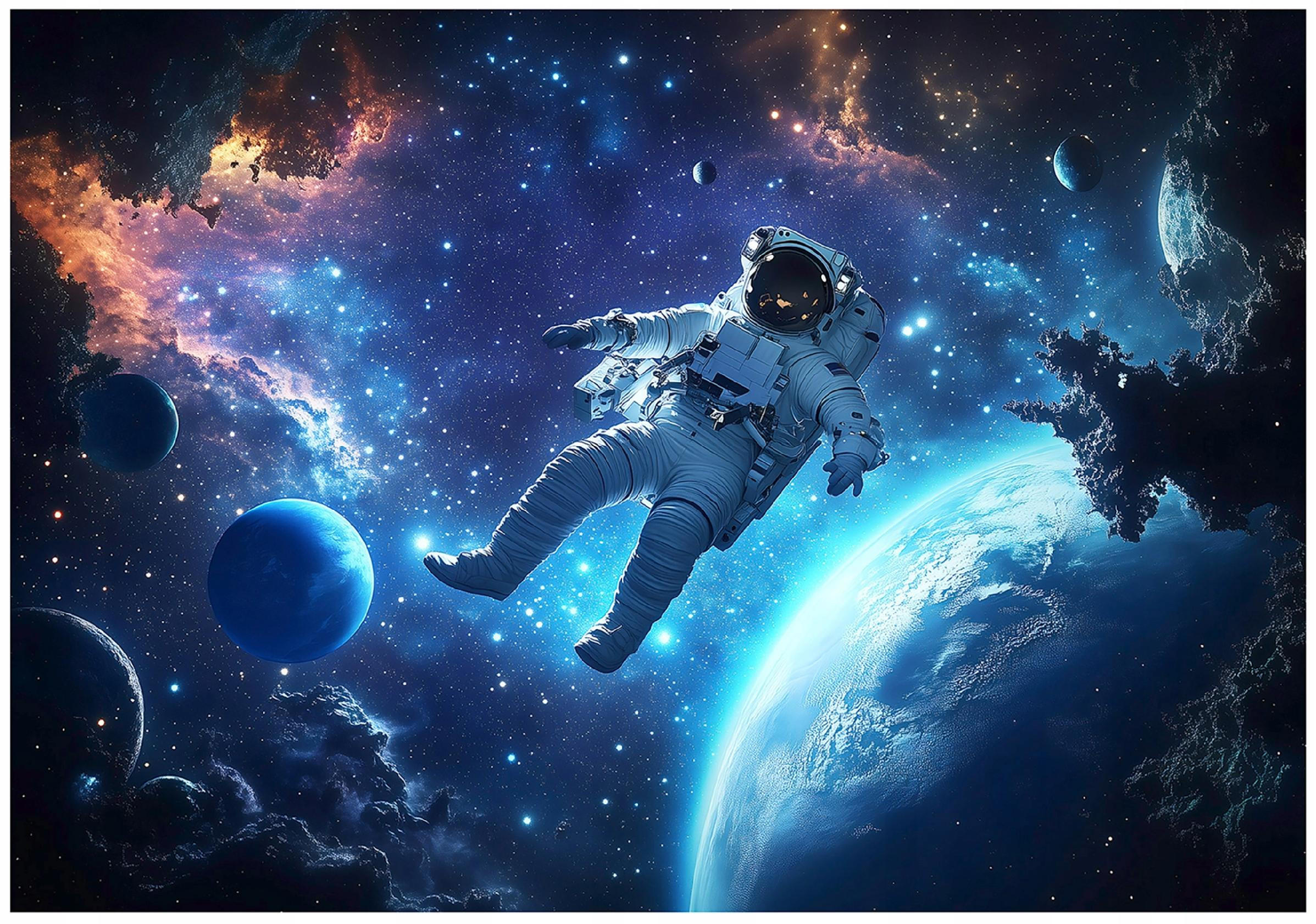 FOTOTAPETE Kinder Kosmos Blau 416x254 cm - Multicolor, Textil (416/254cm) - Wallarena