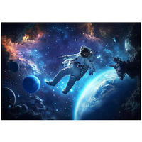 FOTOTAPETE Kinder Kosmos Blau 416x254 cm - Multicolor, Textil (416/254cm) - Wallarena