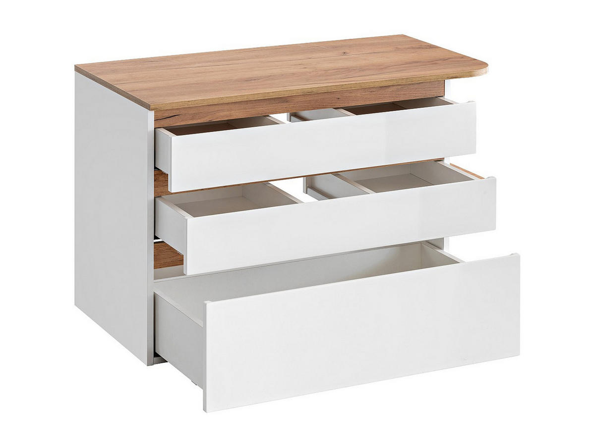 WASCHBECKENUNTERSCHRANK hängend - B. 96 cm - Helle Naturfarben & Weiß - ANIDA - Naturfarben, Holz (94/64/50cm) - Vente-Unique