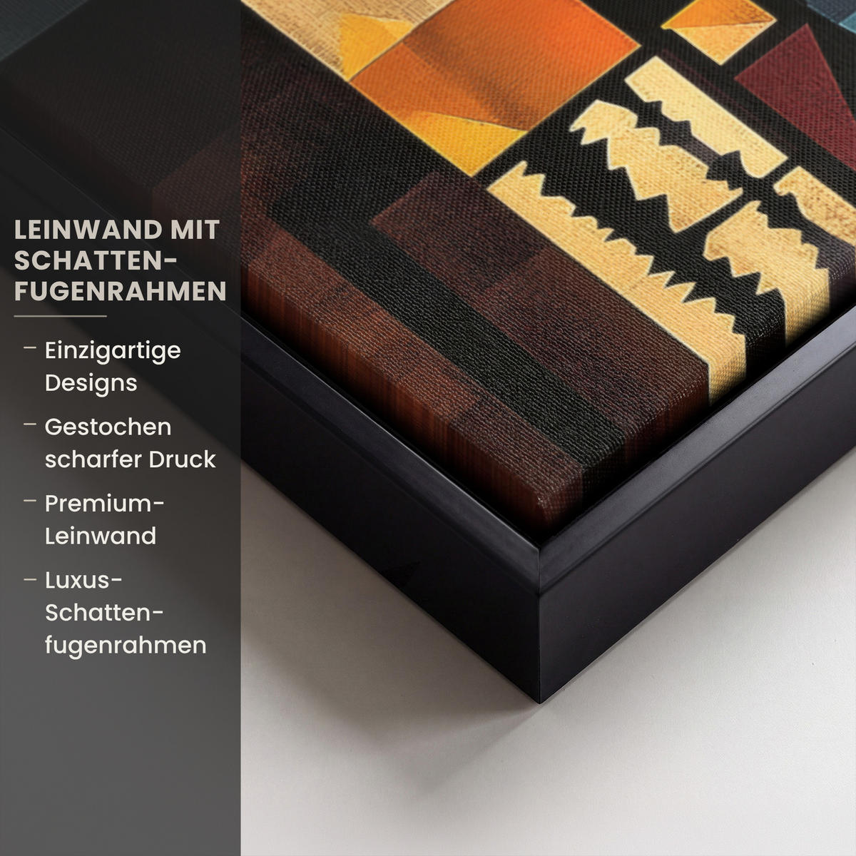 LEINWAND Bilder mit Rahmen - Figuren - Abstrakt - Symbole - 50x70 - Terracotta, Textil (50/70cm) - MuchoWow