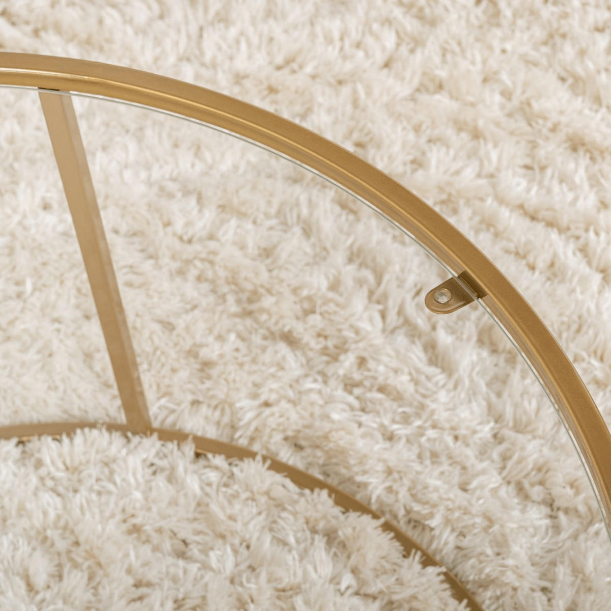 COUCHTISCH mit Glasplatte 80/80/43 cm - Goldfarben, Metall (80/80/43cm) - Calicosy