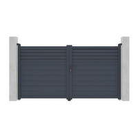 FLÜGELTOR - 300cm x 4.6cm - Aluminium - anthrazitgrau - VIAZO - Anthrazit, Metall (300/161cm) - Vente-Unique