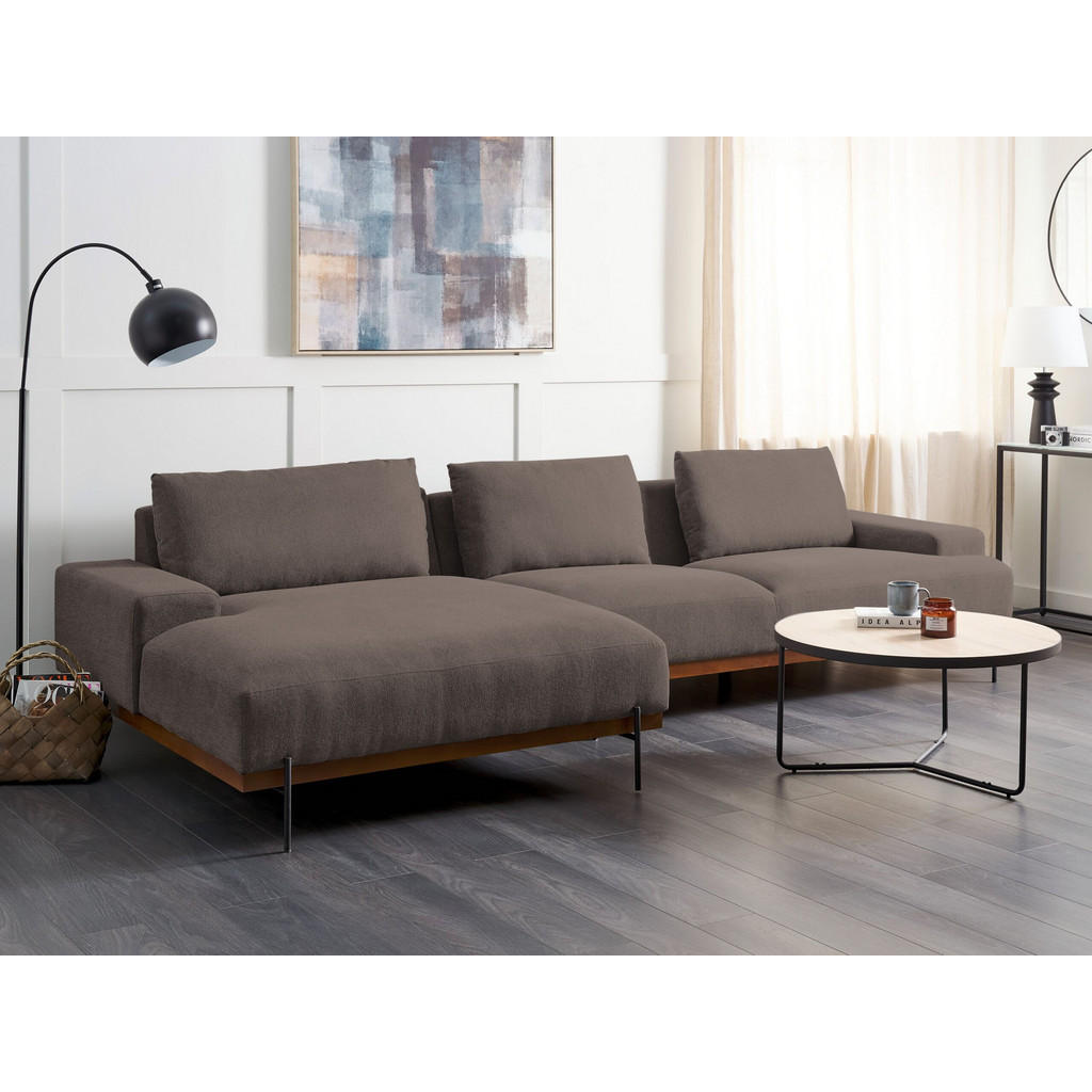 Thumbnail - Beliani 3-Sitzer-Ecksofa, Braun, Schwarz, Dunkelbraun, Textil, 316x146 cm, Wohnzimmer, Sofas & Couches, Wohnlandschaften...
