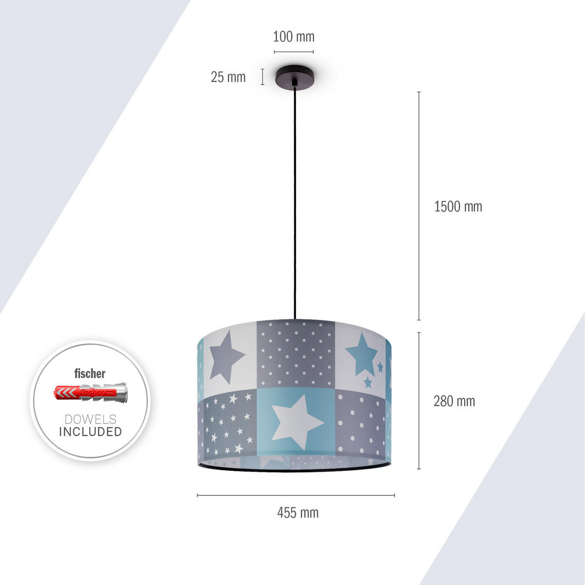 PENDELLEUCHTE Hugo Pd1 Cos 345 - Schwarz, Metall (45.5/45.5/27cm) - Paco Home