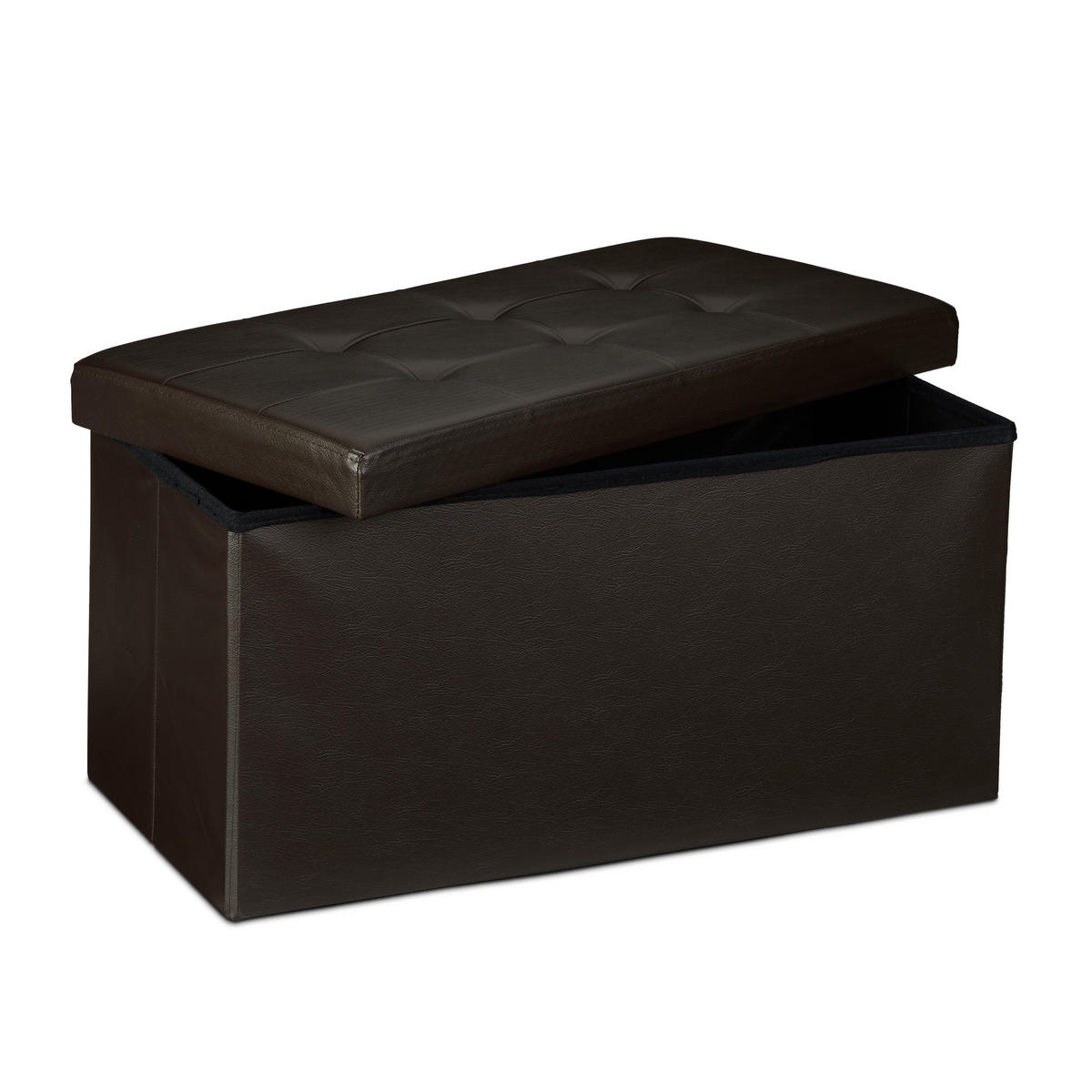 SITZBANK Stauraum - Braun, Holzwerkstoff/Kunststoff (38/38/76cm) - Relaxdays