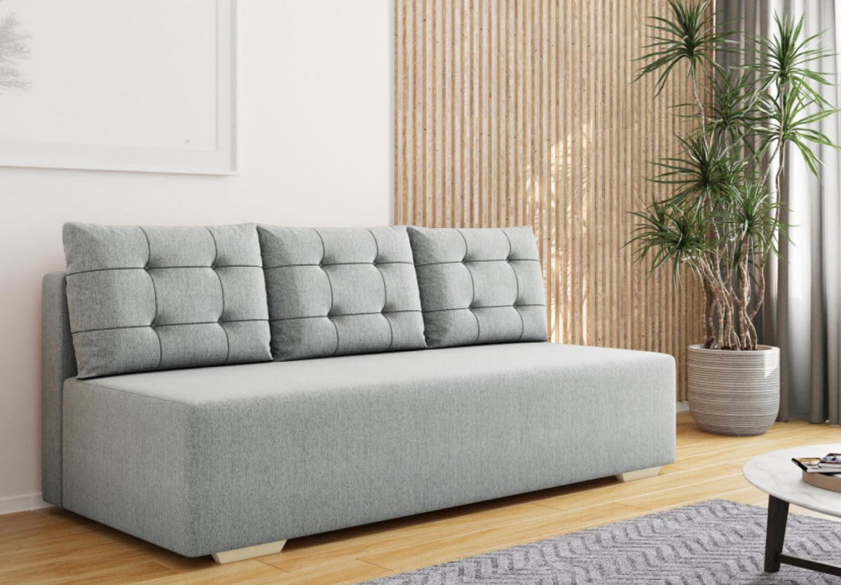SOFA Grau REDOX Ausziehbar Ohne Armlehnen - Grau, Naturmaterialen/Textil (196/92/85cm) - Sepro Meble