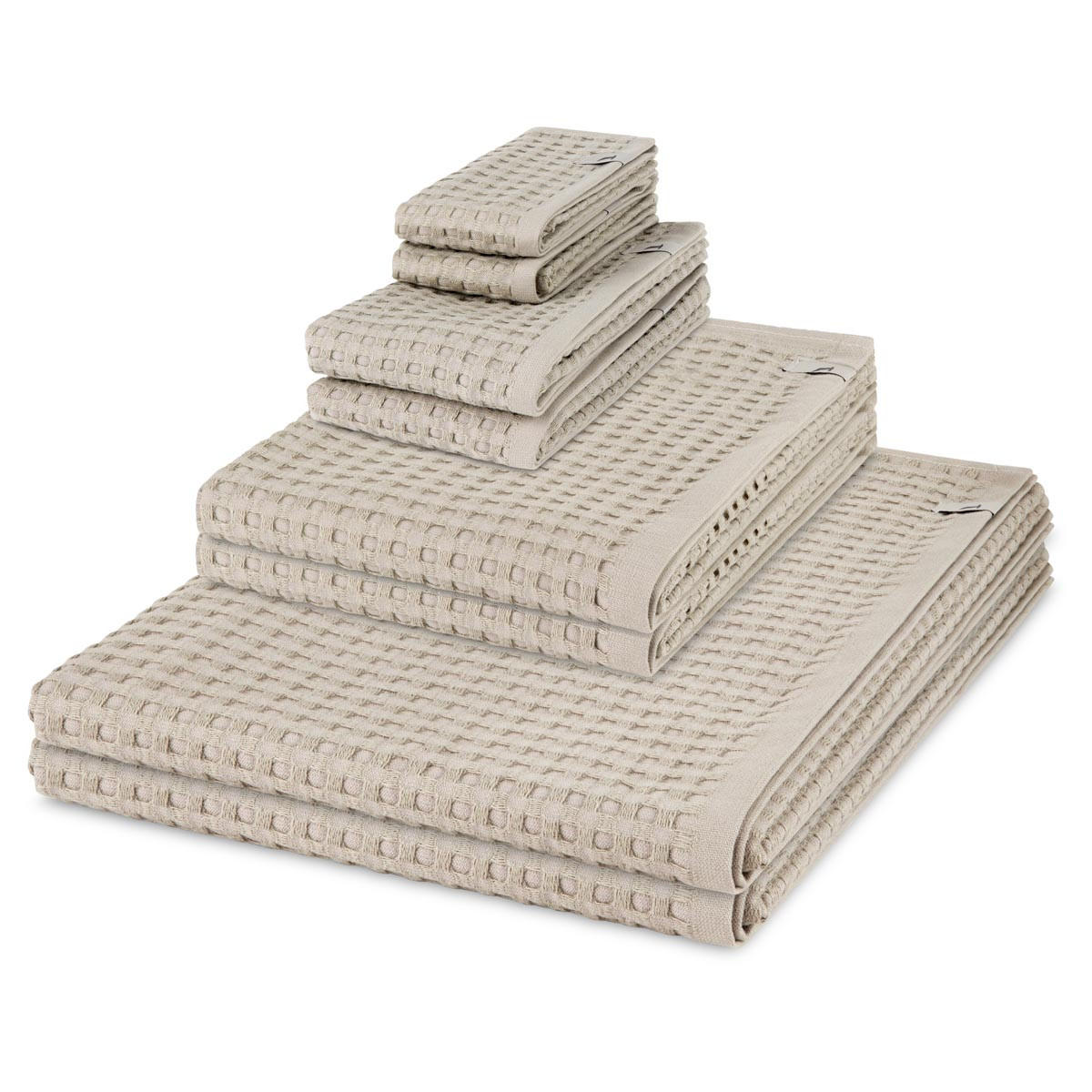 FROTTIERSET Piquee 8-teilig - Beige, Textil (50/100cm) - MÖVE