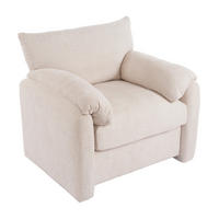 SESSEL 96/82/84 cm in Beige aus Chenille mit breiter Sitzfläche - Beige, Textil (82/84/96cm) - Flora Grace