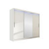 KLEIDERSCHRANK Aston I, mit RGB LED Beleuchtung - Silberfarben/Weiß, Holzwerkstoff/Kunststoff (250/215/58cm) - MIRJAN24